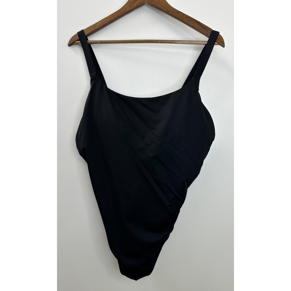 Athleta Hermosa One Piece Black Swimsuit #988619 Classic Minimalist Size Large - Picture 9 of 9